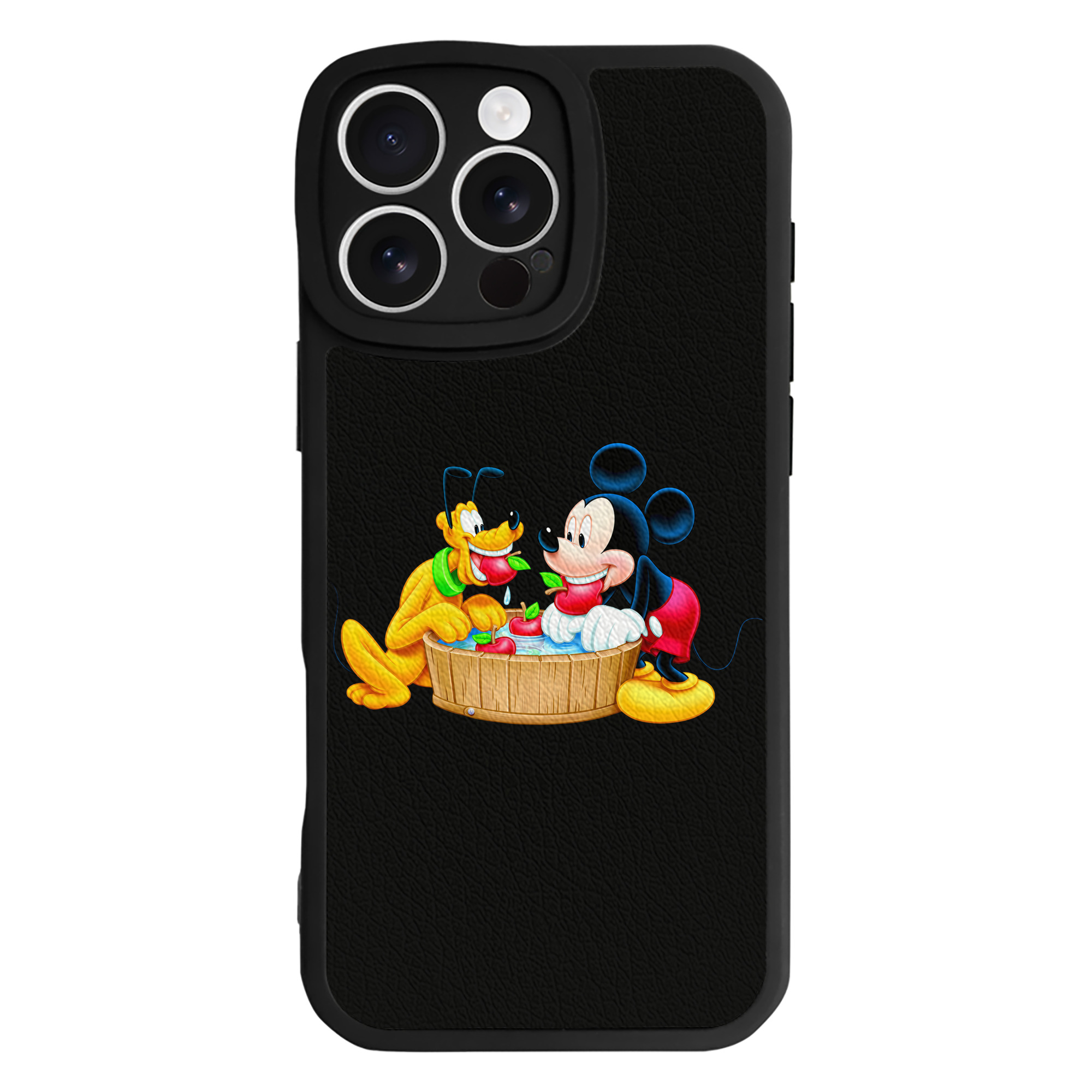 （画像用） ミッキーマウス Mickey Mouse 【iPhone 16シリーズ対応】シリコンスマホケース（レザー調） 材質：シリコン